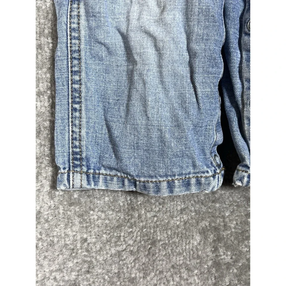 Vintage Y2K Old Navy Baby Denim Overalls Size 18-24 Months Blue Distressed